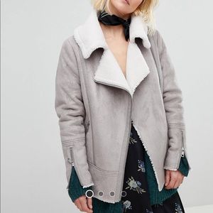 Brand new New Look Biker Shearling Jacket
